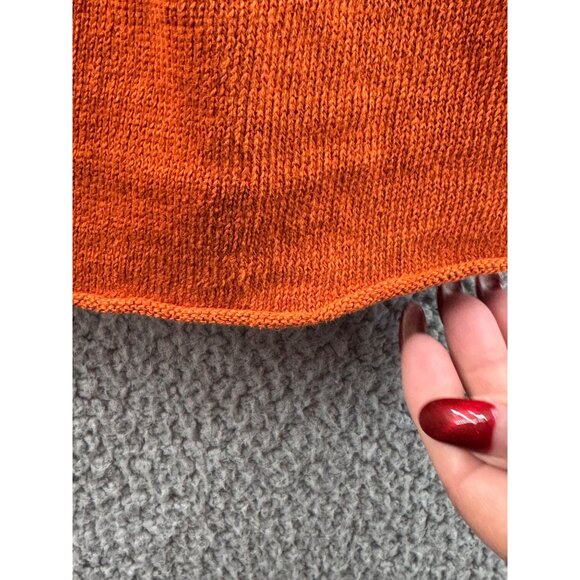 Eileen Fisher Womens Open Front Orange Linen Cardigan Sweater Size Medium - Picture 7 of 9